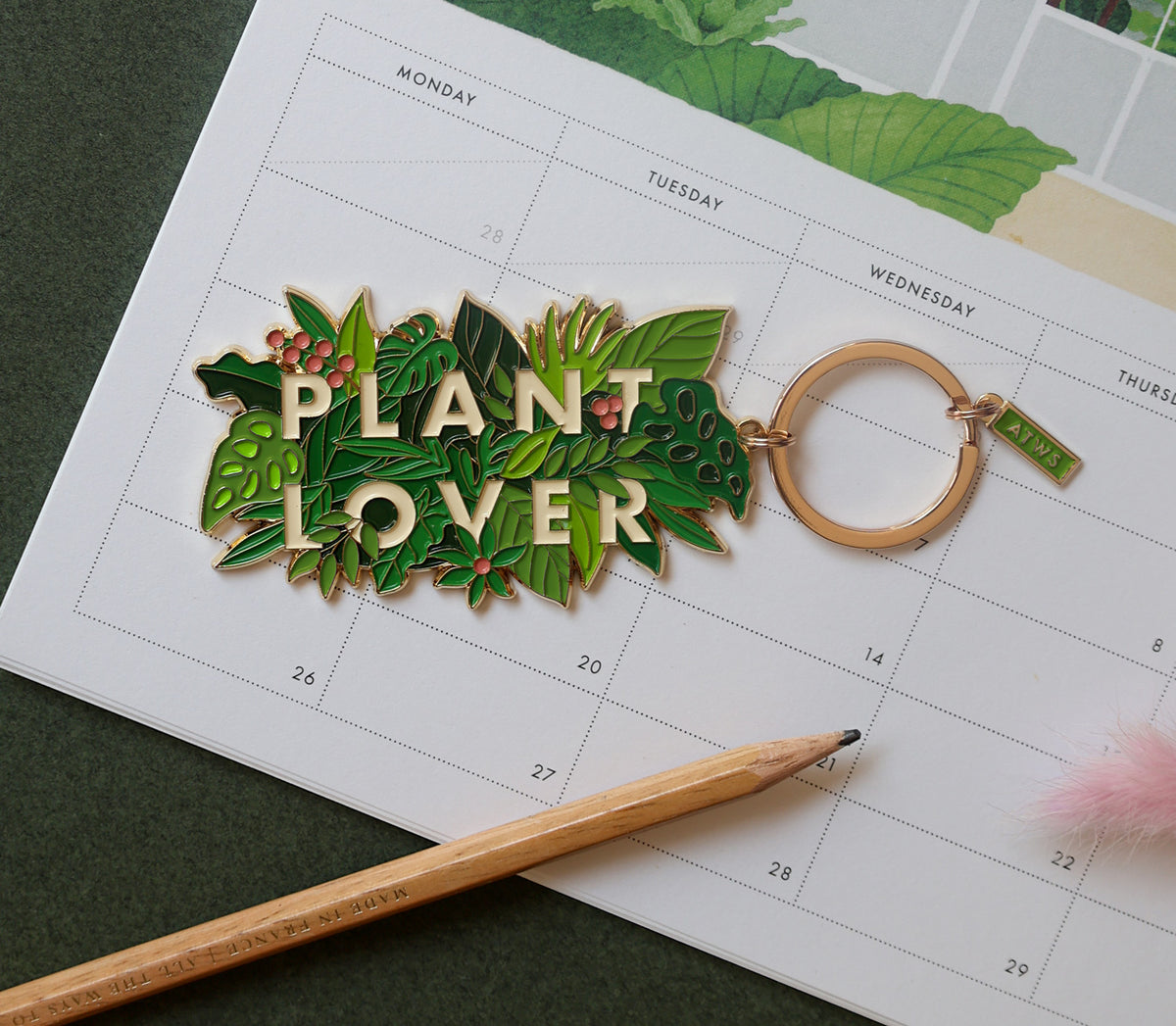 ATWS Enamel Keychain Plant Addict