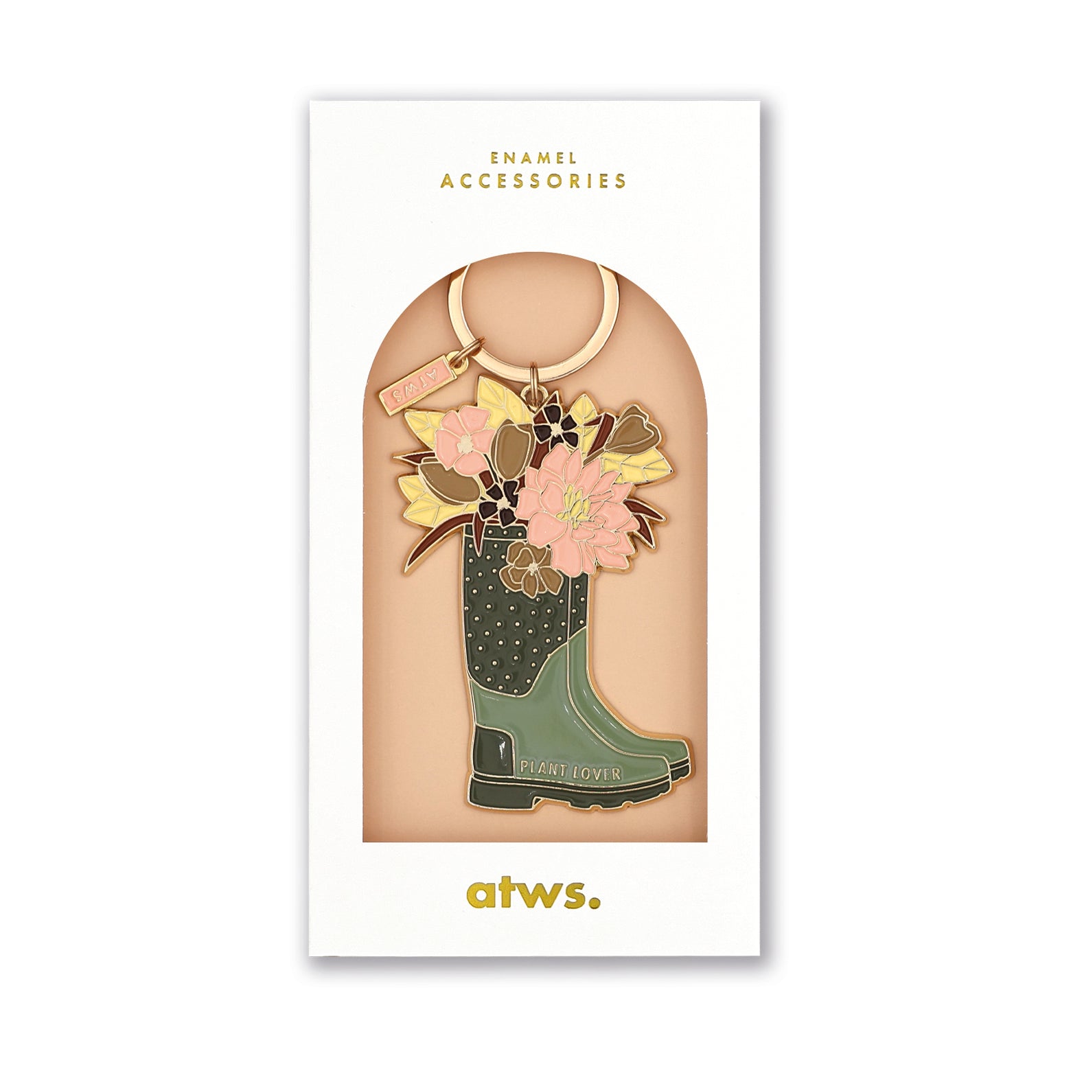 ATWS Enamel Keychain Plant Lover Boots