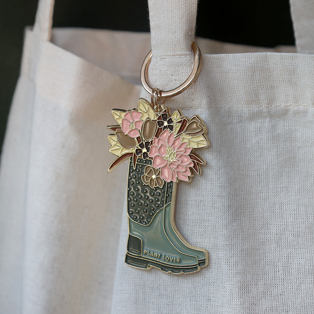 ATWS Enamel Keychain Plant Lover Boots