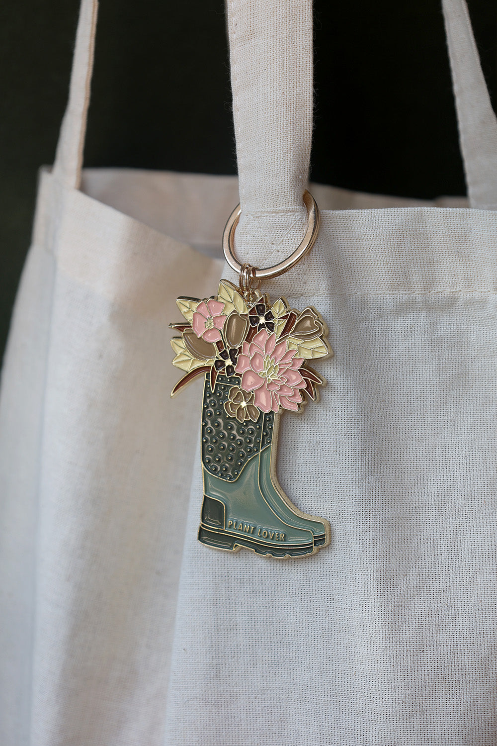 ATWS Enamel Keychain Plant Lover Boots