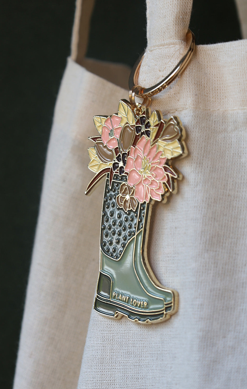 ATWS Enamel Keychain Plant Lover Boots
