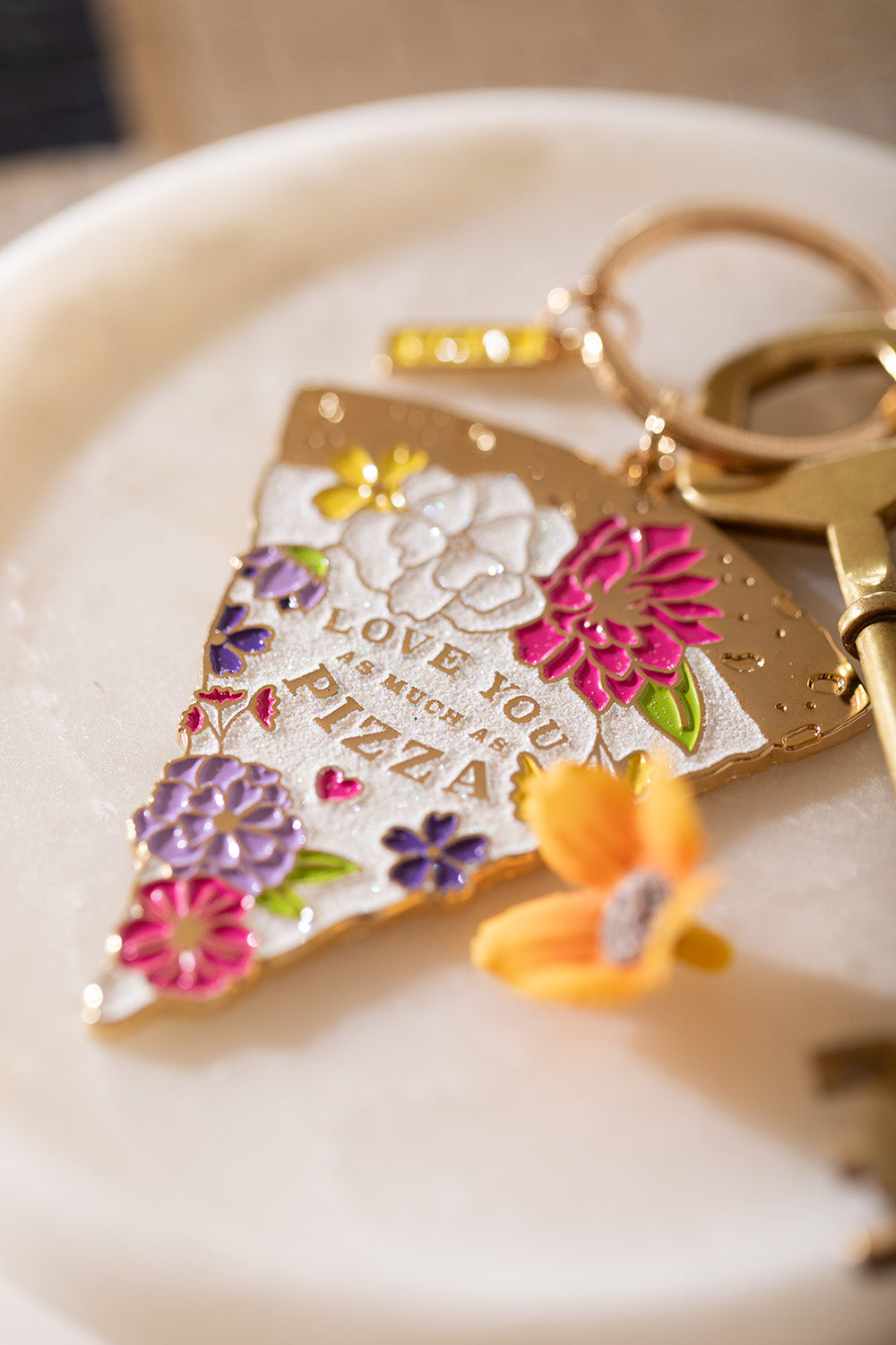 ATWS Enamel Keychain As Much As Pizza