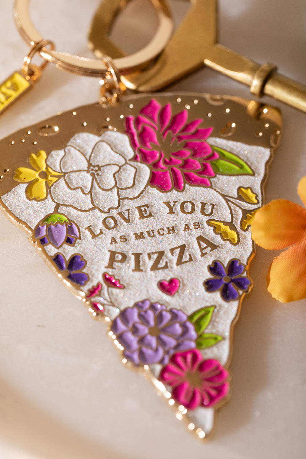 ATWS Enamel Keychain As Much As Pizza