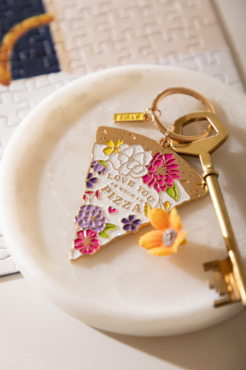ATWS Enamel Keychain As Much As Pizza