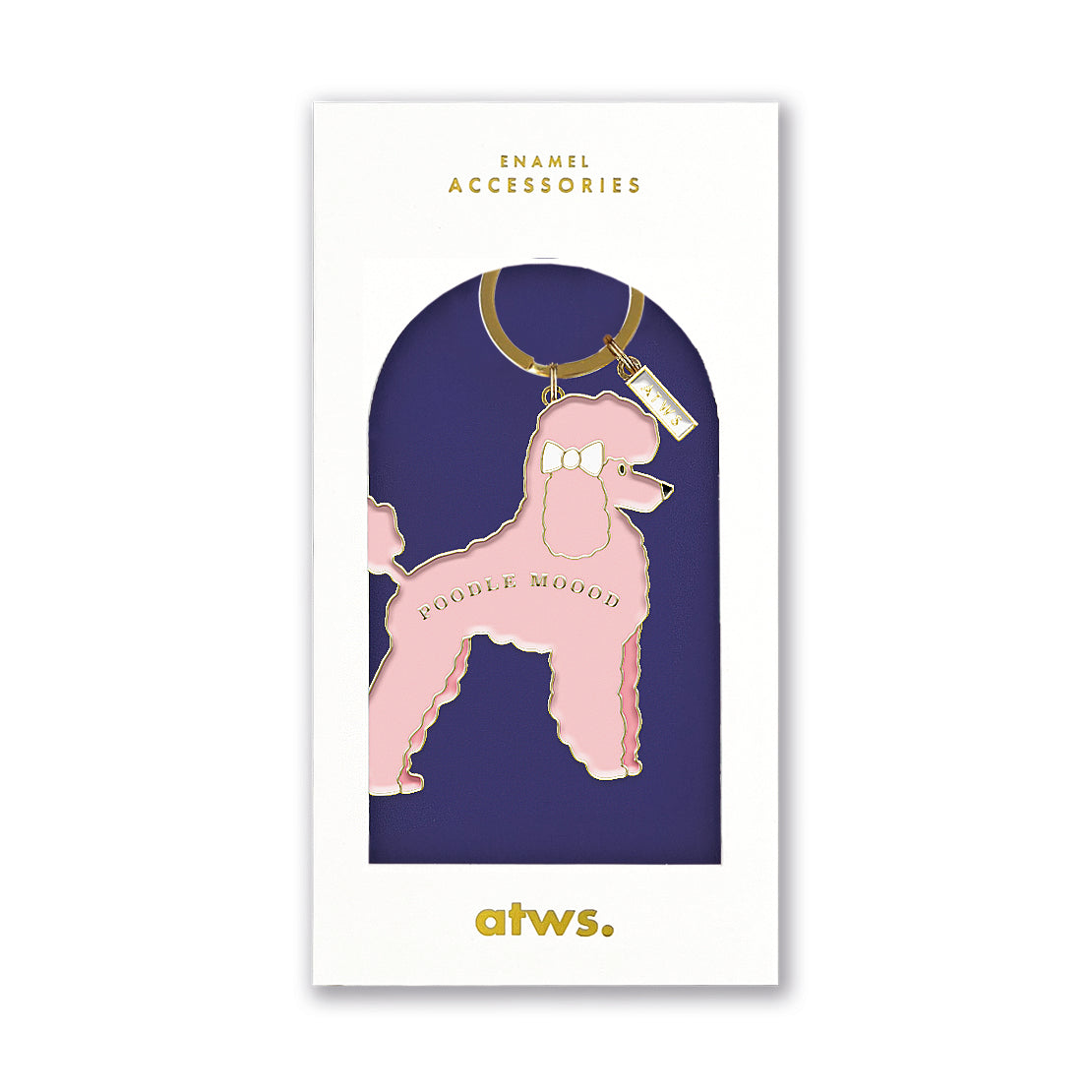 ATWS Enamel Keychain Poodle Mood
