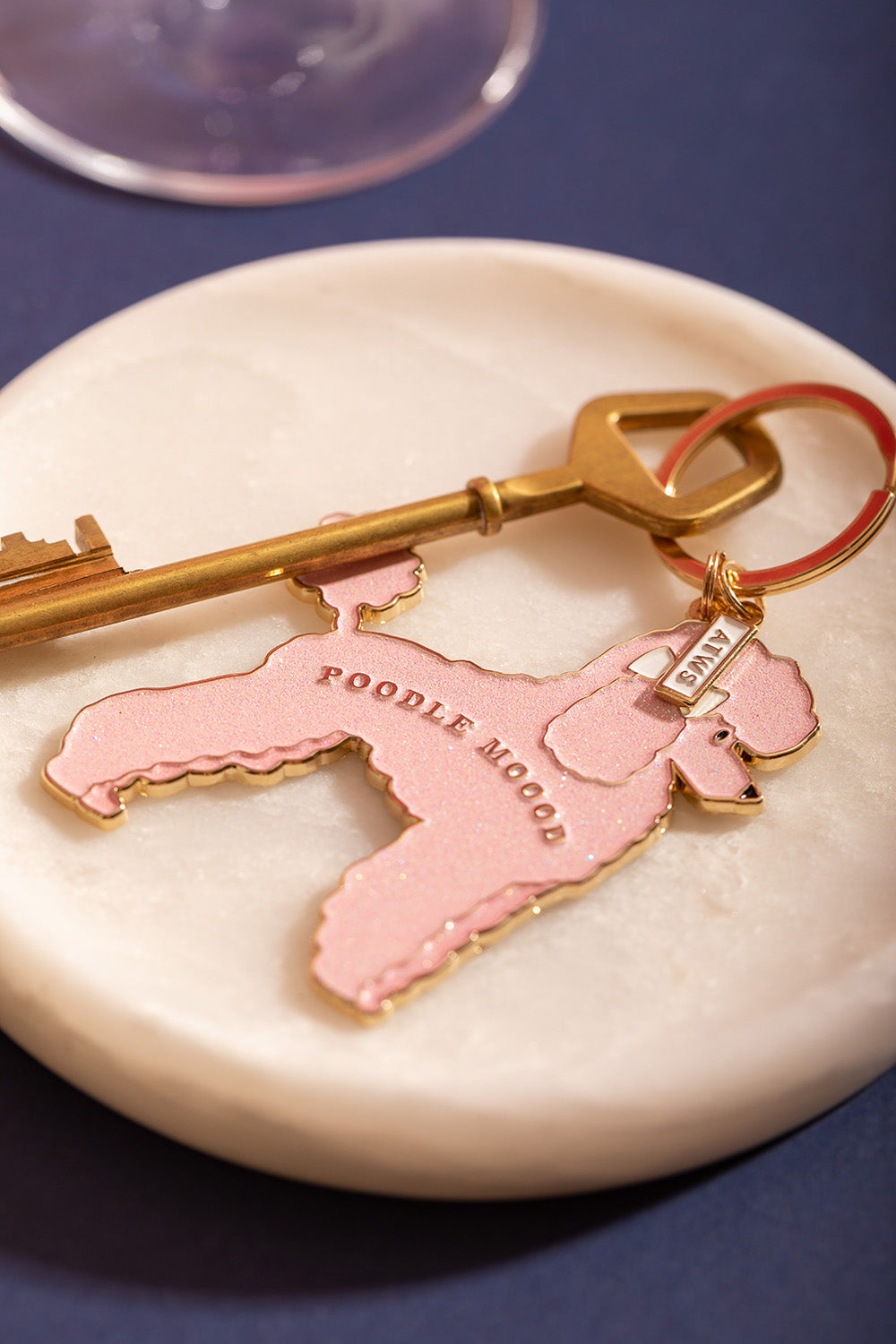 ATWS Enamel Keychain Poodle Mood