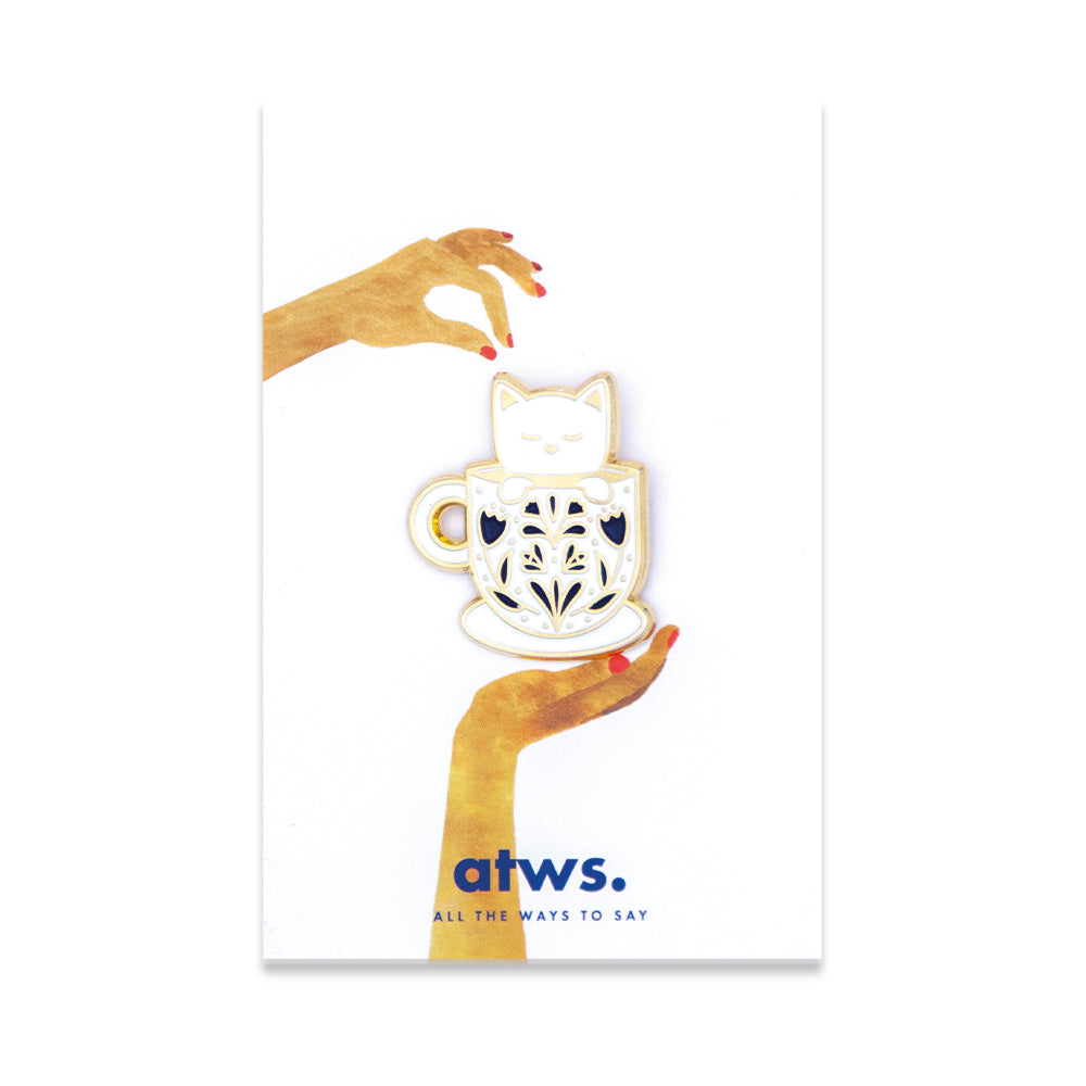ATWS Enamel Pin Cup Cat