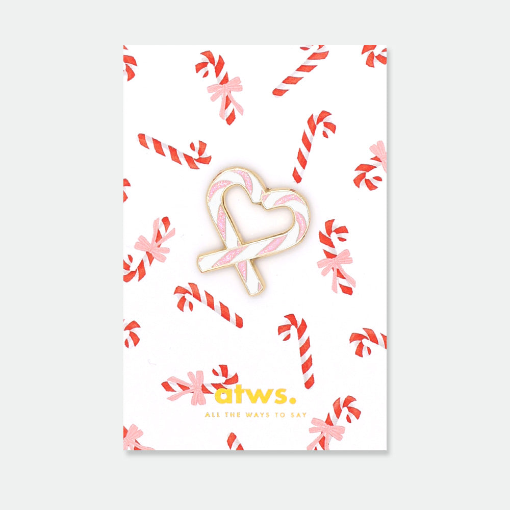 ATWS Enamel Pin Candy Cane Heart