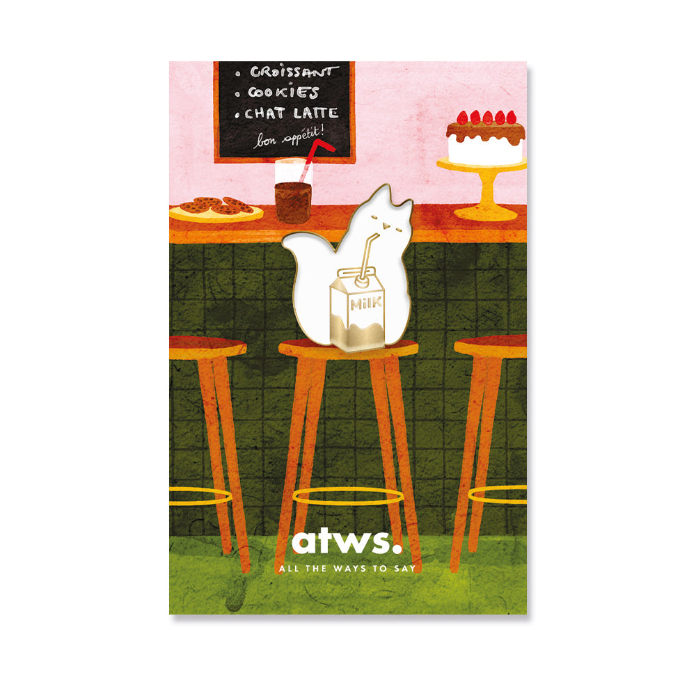 ATWS Enamel Pin Cat Milk