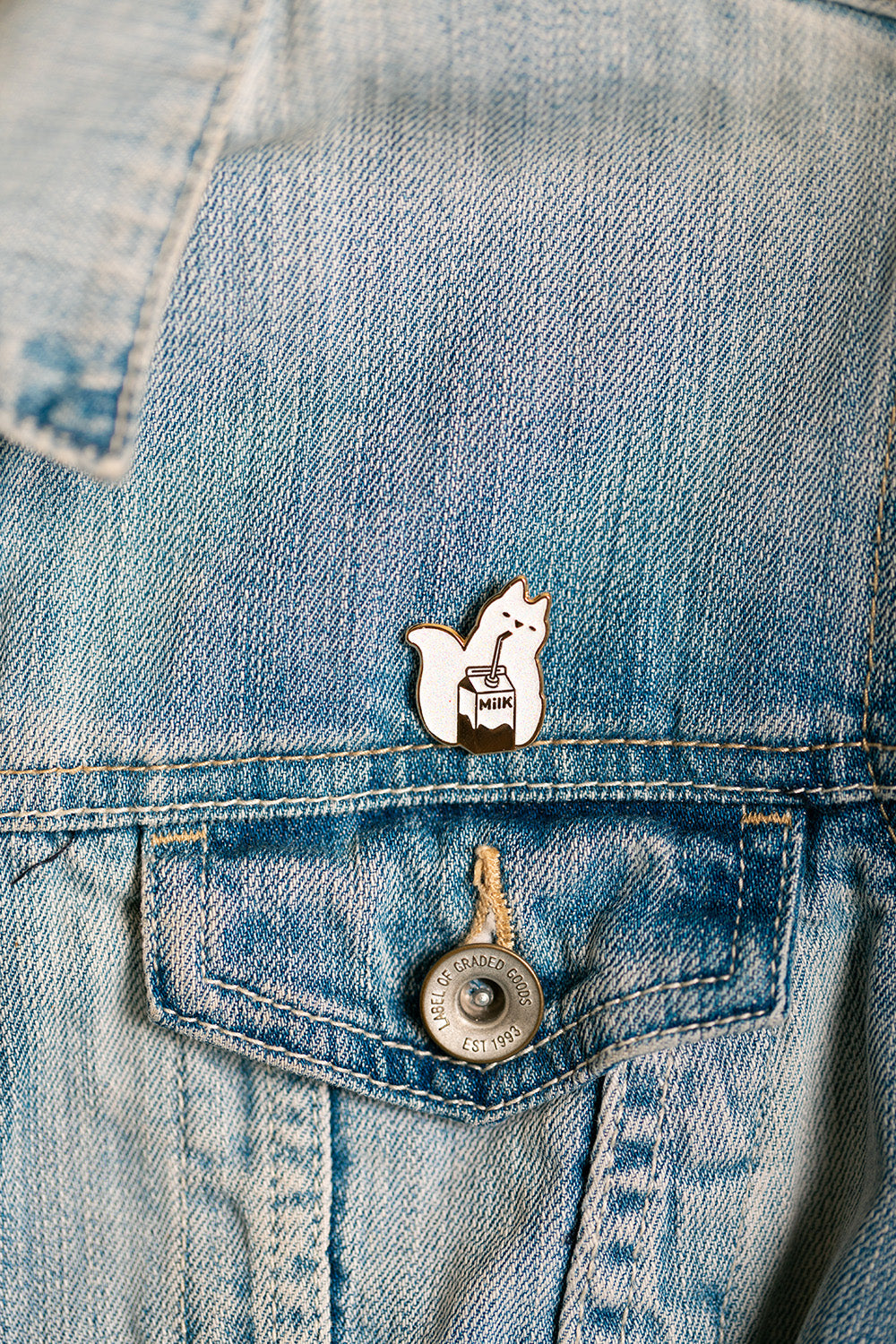 ATWS Enamel Pin Cat Milk