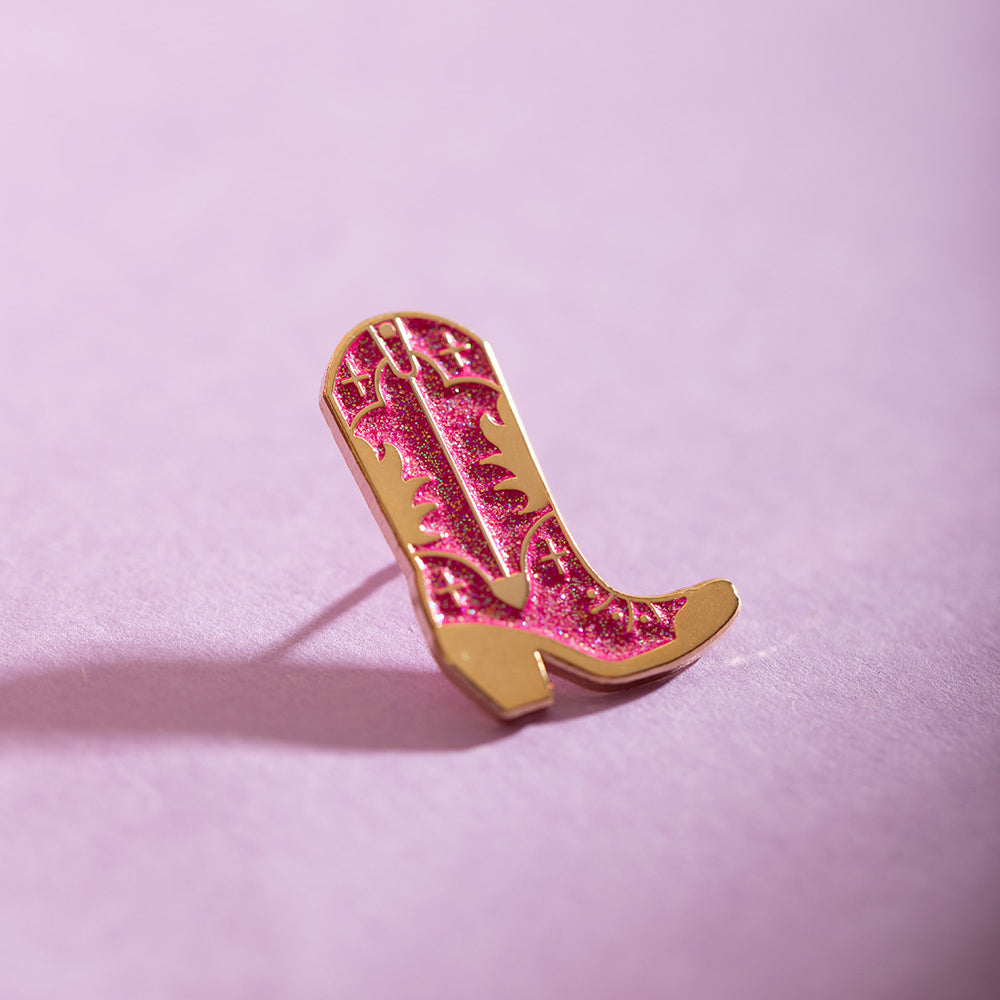 ATWS Enamel Pin Pink Cowboy Boot