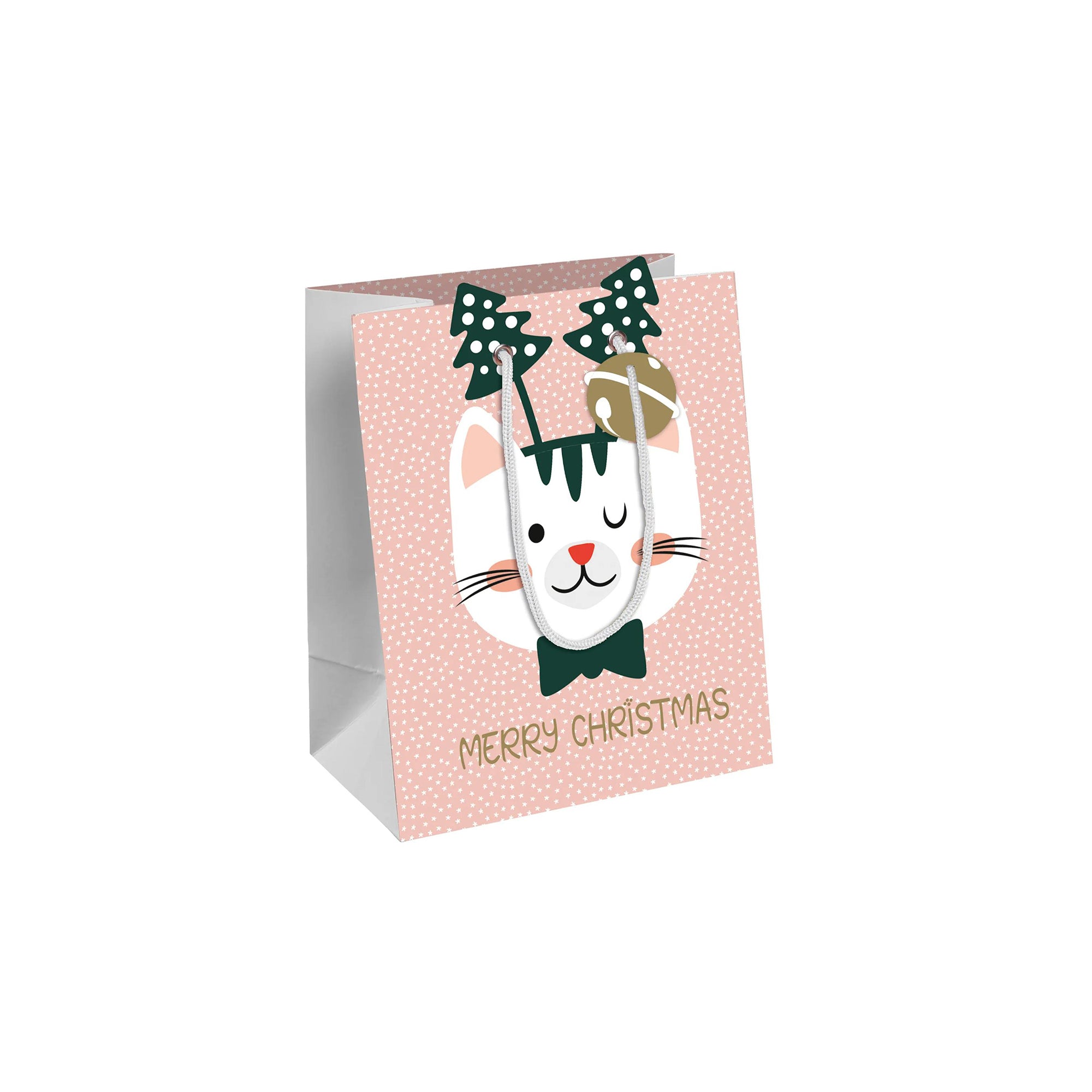 Clairefontaine Gift Bag Merry Christmas Cat Small