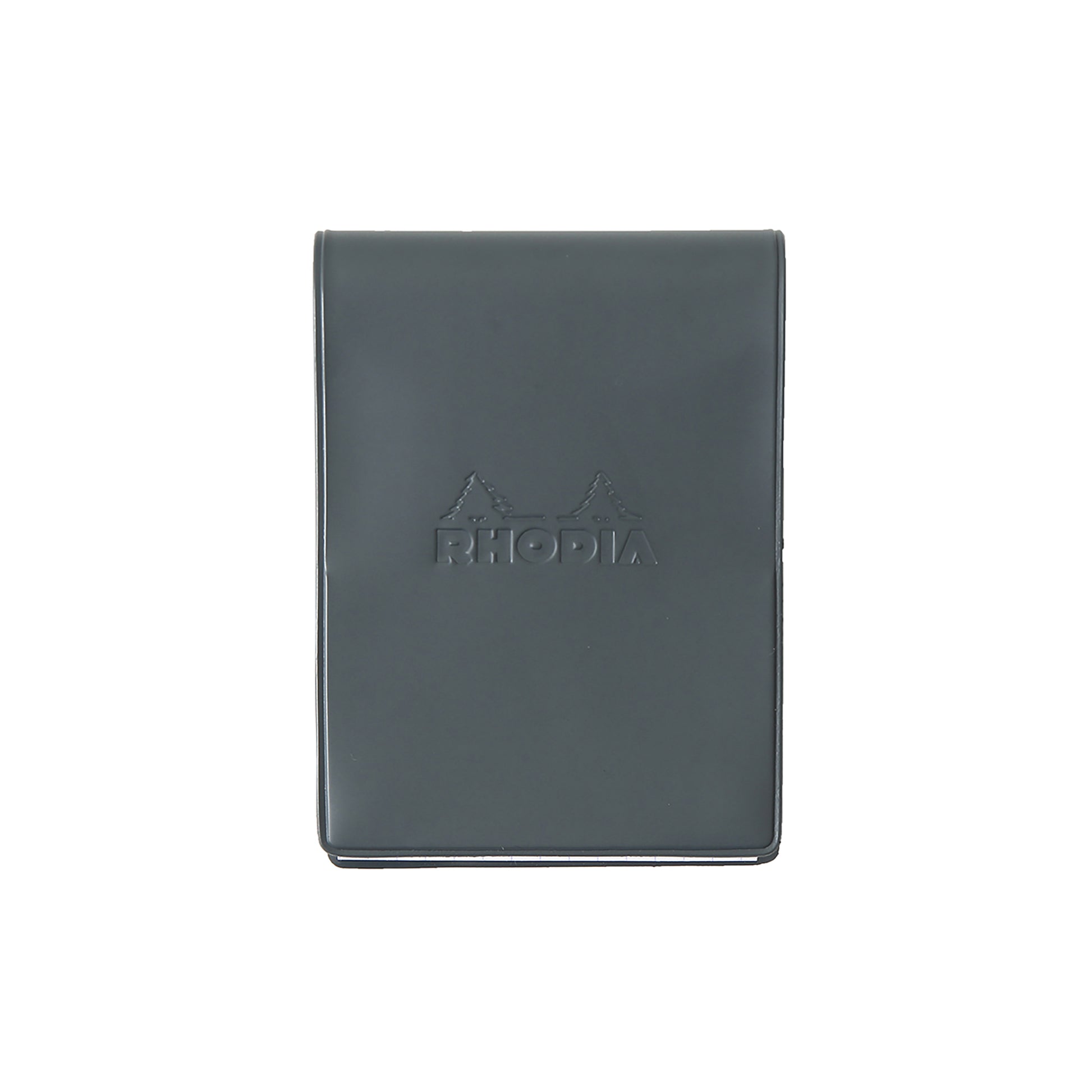 Rhodia No. 11 Top Stapled Notepad A7 Grid in Dark Grey PVC Cover
