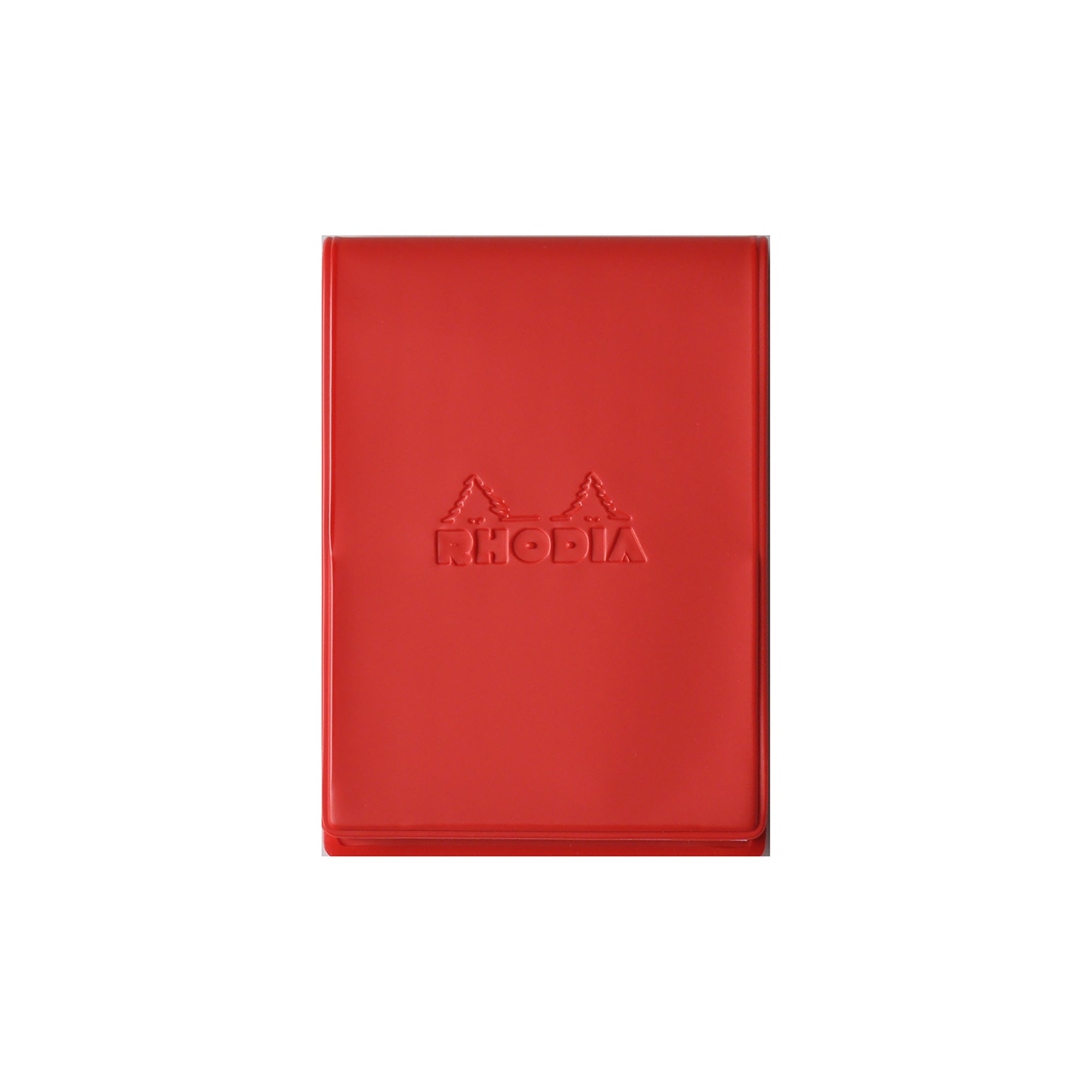 Rhodia No. 11 Top Stapled Notepad A7 Grid in Red PVC Cover